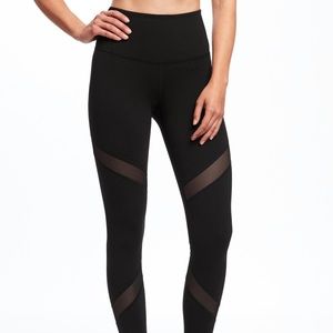 Old Navy Black High Rise Mesh Panel Leggings Small